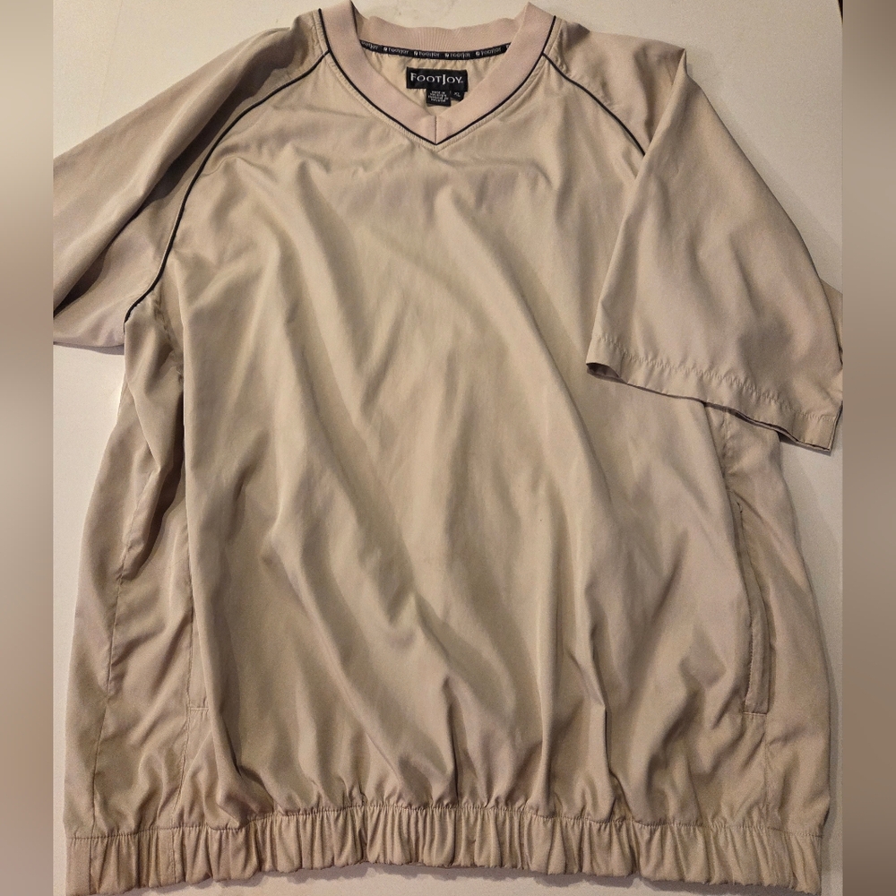 Footjoy Golf Wind Pullover Beige Short Sleeve Top